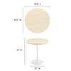 EEI-6745-WHI-TRA Lippa 20" Round Faux Travertine Side Table by Modway