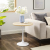 EEI-6745-WHI-TRA Lippa 20" Round Faux Travertine Side Table by Modway