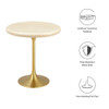 EEI-6746-GLD-TRA Lippa 20" Round Faux Travertine Side Table by Modway