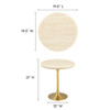 EEI-6746-GLD-TRA Lippa 20" Round Faux Travertine Side Table by Modway