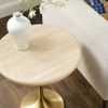 EEI-6746-GLD-TRA Lippa 20" Round Faux Travertine Side Table by Modway