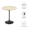 EEI-6747-BLK-TRA Lippa 20" Round Faux Travertine Side Table by Modway