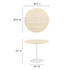 EEI-6748-WHI-TRA Lippa 36" Round Faux Travertine Dining Table by Modway