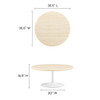 EEI-6749-WHI-TRA Lippa 36" Round Faux Travertine Coffee Table by Modway