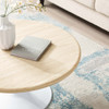 EEI-6749-WHI-TRA Lippa 36" Round Faux Travertine Coffee Table by Modway