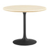 EEI-6750-BLK-TRA Lippa 36" Round Faux Travertine Dining Table by Modway