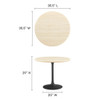 EEI-6750-BLK-TRA Lippa 36" Round Faux Travertine Dining Table by Modway