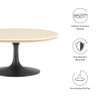 EEI-6751-BLK-TRA Lippa 36" Round Faux Travertine Coffee Table by Modway