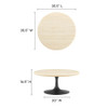 EEI-6751-BLK-TRA Lippa 36" Round Faux Travertine Coffee Table by Modway