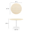 EEI-6754-WHI-TRA Lippa 48" Round Faux Travertine Dining Table by Modway
