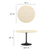 EEI-6755-BLK-TRA Lippa 48" Round Faux Travertine Dining Table by Modway
