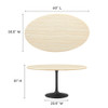 EEI-6758-BLK-TRA Lippa 60" Oval Faux Travertine Dining Table by Modway