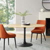 EEI-6758-BLK-TRA Lippa 60" Oval Faux Travertine Dining Table by Modway