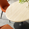 EEI-6758-BLK-TRA Lippa 60" Oval Faux Travertine Dining Table by Modway