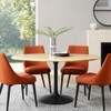 EEI-6758-BLK-TRA Lippa 60" Oval Faux Travertine Dining Table by Modway