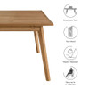 EEI-6813-NAT Vienna Outdoor Patio Teak Wood Extendable Dining Table by Modway