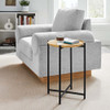 EEI-6832-OAK Xilo Round Wood and Metal Side Table by Modway