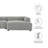 EEI-6869 Liana Right-Facing Upholstered Fabric Modular Sofa with Chaise by Modway