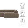 EEI-6869 Liana Right-Facing Upholstered Fabric Modular Sofa with Chaise by Modway