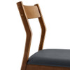 EEI-6917-WAL-BLK Solara Vegan Leather Wood Dining Side Chairs Set of 2 by Modway