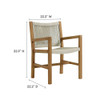 EEI-6940 Vienna 3-Piece Outdoor Patio Teak and Rope Dining Set with Armchairs by Modway