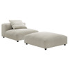 EEI-7023 Solace Modular Upholstered Fabric Armless Chair and Ottoman Set by Modway