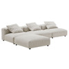 EEI-7026 Solace 4-Piece Modular Corduroy Upholstered Sectional Sofa by Modway