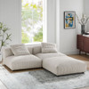 EEI-7028 Solace 3-Piece Modular Corduroy Upholstered Sectional Sofa by Modway