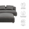 EEI-7031 Solace Modular Upholstered Fabric Armless Loveseat and Ottoman Set by Modway