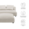 EEI-7031 Solace Modular Upholstered Fabric Armless Loveseat and Ottoman Set by Modway