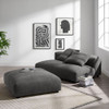 EEI-7031 Solace Modular Upholstered Fabric Armless Loveseat and Ottoman Set by Modway