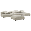 EEI-7033 Solace 4-Piece Modular Upholstered Fabric Sectional Sofa With Ottoman by Modway