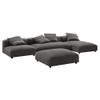 EEI-7033 Solace 4-Piece Modular Upholstered Fabric Sectional Sofa With Ottoman by Modway