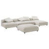 EEI-7033 Solace 4-Piece Modular Upholstered Fabric Sectional Sofa With Ottoman by Modway