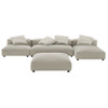 EEI-7033 Solace 4-Piece Modular Upholstered Fabric Sectional Sofa With Ottoman by Modway