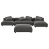 EEI-7033 Solace 4-Piece Modular Upholstered Fabric Sectional Sofa With Ottoman by Modway