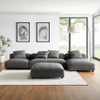EEI-7033 Solace 4-Piece Modular Upholstered Fabric Sectional Sofa With Ottoman by Modway