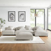 EEI-7033 Solace 4-Piece Modular Upholstered Fabric Sectional Sofa With Ottoman by Modway