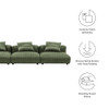 EEI-7034 Solace 3-Piece Modular Corduroy Upholstered Sofa by Modway