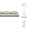 EEI-7034 Solace 3-Piece Modular Corduroy Upholstered Sofa by Modway