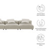 EEI-7035 Solace 3-Piece Modular Upholstered Fabric Sofa by Modway
