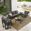 EEI-7061-CAR-GPH Terrace 4-Piece Outdoor Patio Aluminum Furniture Set by Modway