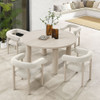 EEI-7063 Nautica 5-Piece Round Outdoor Patio Aluminum Dining Table and Chairs Set by Modway