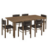 EEI-7064 Parkland 7-Piece Rectangular Outdoor Patio Rattan and Aluminum Dining Table and Chairs Set by Modway