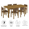 EEI-7064 Parkland 7-Piece Rectangular Outdoor Patio Rattan and Aluminum Dining Table and Chairs Set by Modway