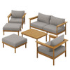 EEI-7069 Wren 6-Piece Outdoor Patio Teak Wood Furniture Set by Modway
