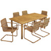EEI-7073 Abacus 7-Piece Rectangular Outdoor Patio Aluminum Dining Table Set with Rattan Armchairs by Modway