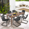 EEI-7073 Abacus 7-Piece Rectangular Outdoor Patio Aluminum Dining Table Set with Rattan Armchairs by Modway