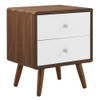 MOD-7017-WAL-WHI Transmit 2-Drawer Nightstand by Modway