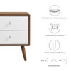 MOD-7017-WAL-WHI Transmit 2-Drawer Nightstand by Modway